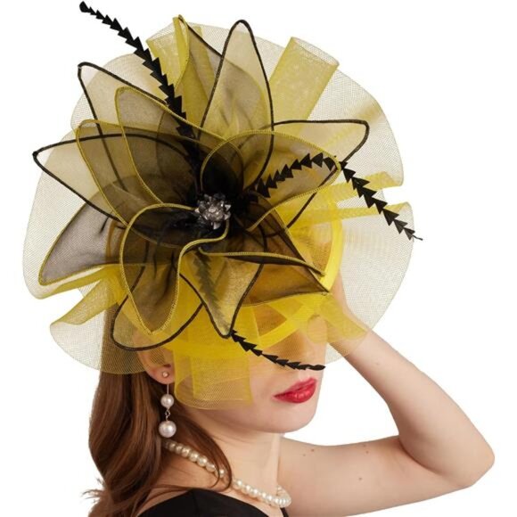 Women\'s Organza Church Derby Hat Wide Brim Sun Caps Tea Party Hat main image 13
